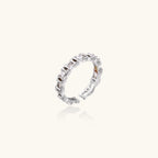 Geometric Luxe Ring In White Gold Plated Eco-Brass With Zirconia