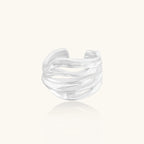 Ridge Wave Ring For Women In 925 Sterling Silver