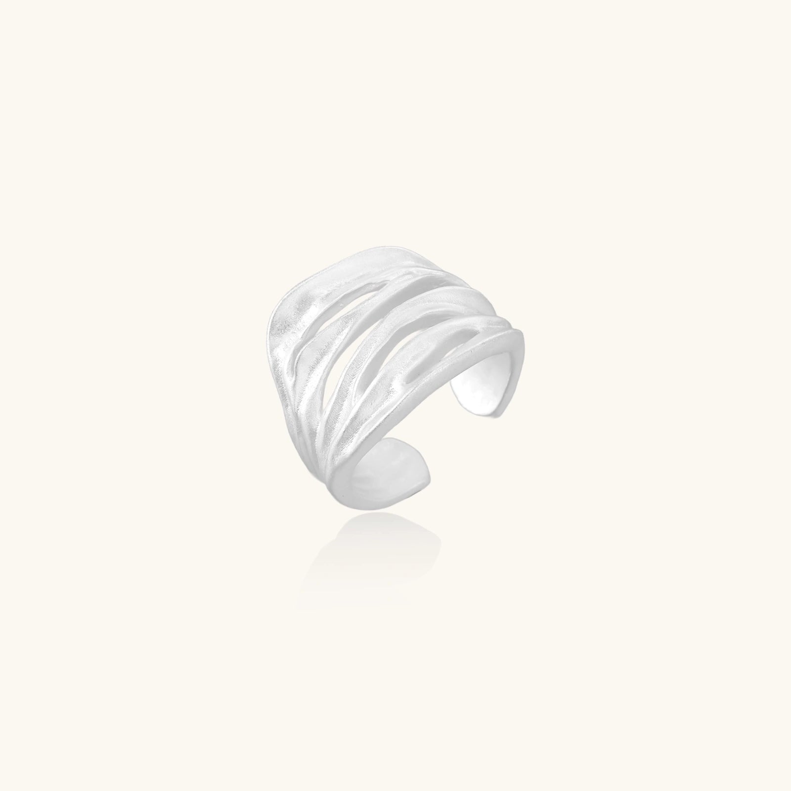 Ridge Wave Ring For Women In 925 Sterling Silver