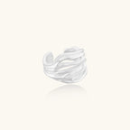 Ridge Wave Ring For Women In 925 Sterling Silver