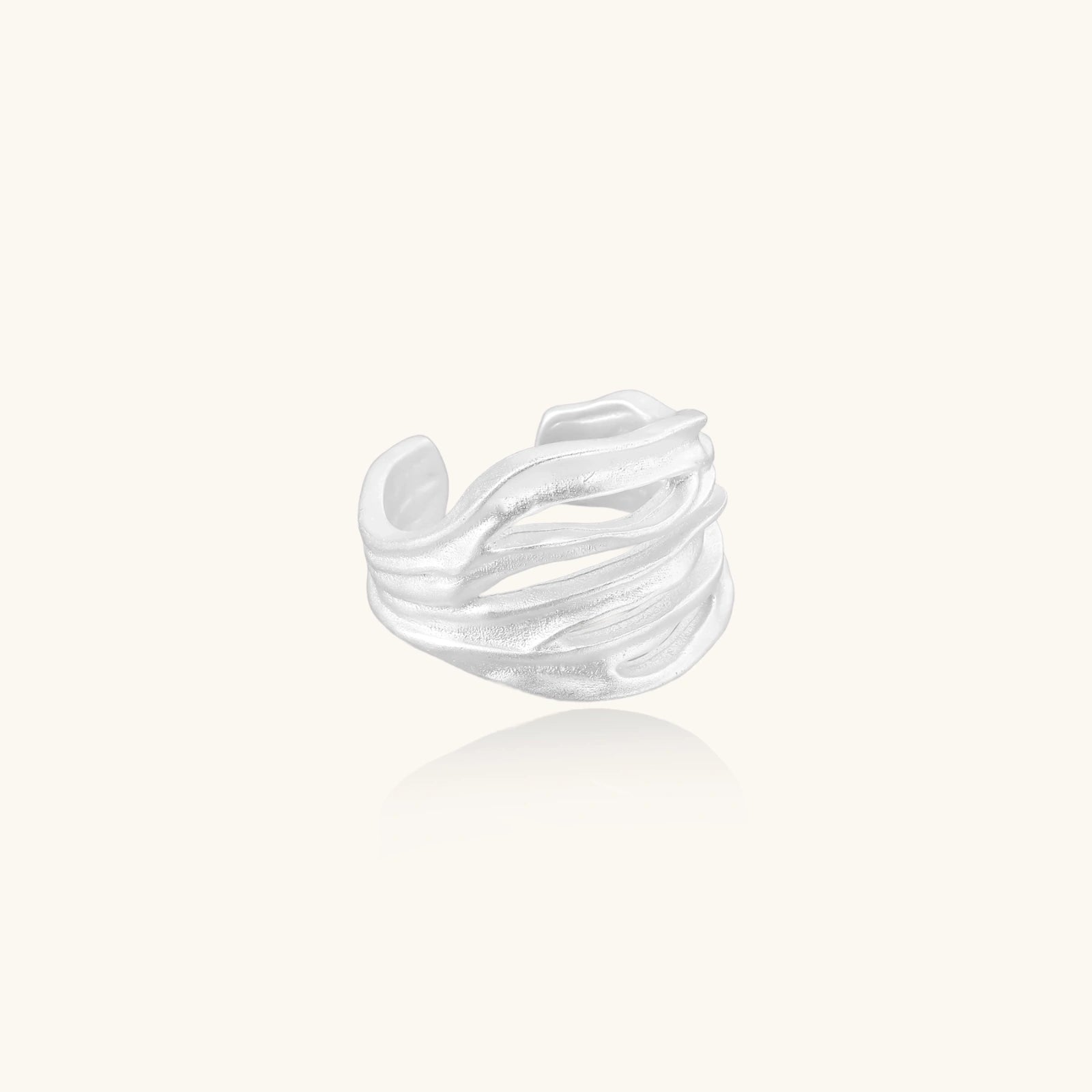 Ridge Wave Ring For Women In 925 Sterling Silver