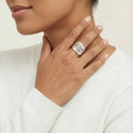 Ridge Wave Ring For Women In 925 Sterling Silver