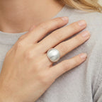 Flexible Fit Cloud Dome Ring For Women In 925 Sterling Silver