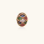 Empress Mosaic Ring In 18K Gold Plated Eco-Brass With Zirconia