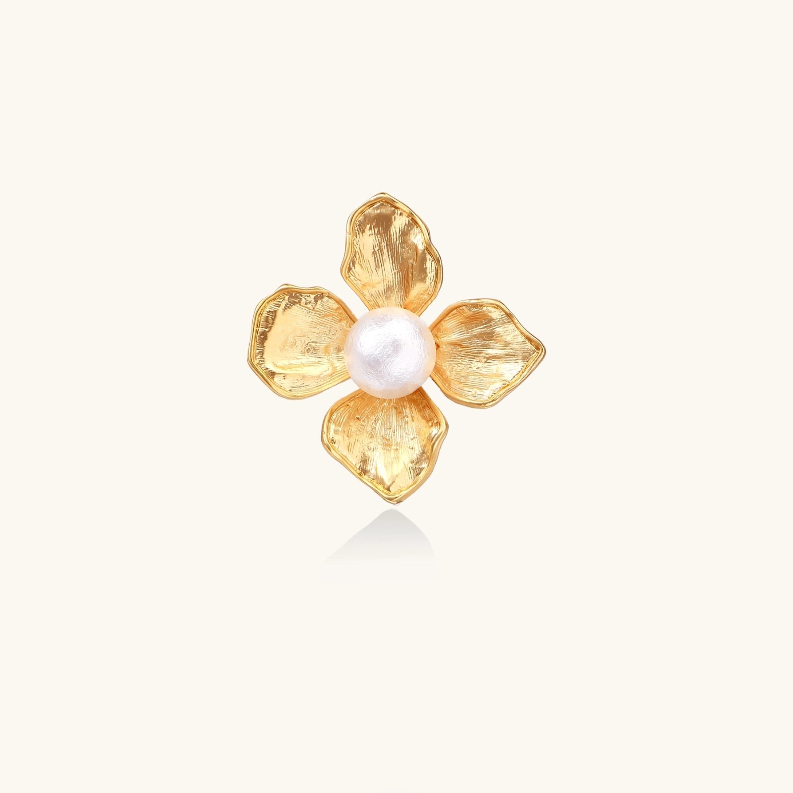 Blooming Pearl Statement Ring For Women In 18K Gold Plated Eco-Brass