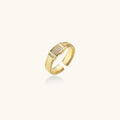 Crystal Power Ring In 18K Gold Plated Eco-Brass With Cubic Zirconia