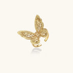 Butterfly Dreams Ring For Women In 18K Gold Plated Eco-Brass With Cubic Zirconia