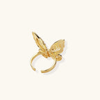 Butterfly Dreams Ring For Women In 18K Gold Plated Eco-Brass With Cubic Zirconia