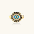 Medusa Guardian Ring In 18K Gold Plated Eco-Brass With Cubic Zirconia