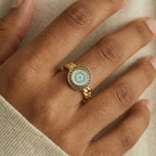 Medusa Guardian Ring In 18K Gold Plated Eco-Brass With Cubic Zirconia