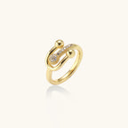 Safety Pin Statement Ring For Women In 18K Gold Plated Eco-Brass
