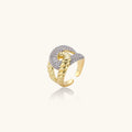 Chain Link Statement For Women Ring In 18K Gold Plated Eco-Brass