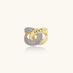 Chain Link Statement For Women Ring In 18K Gold Plated Eco-Brass