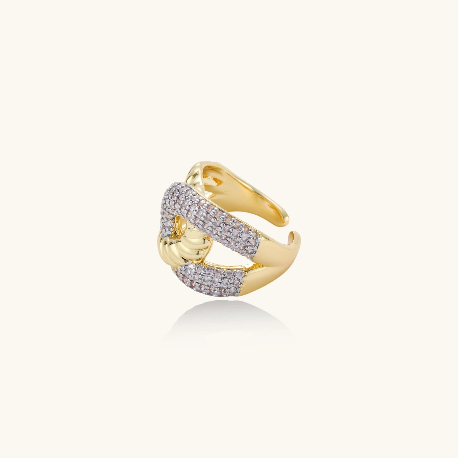 Chain Link Statement For Women Ring In 18K Gold Plated Eco-Brass