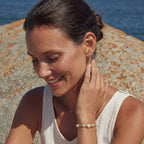 Golden Spiral Pearl Bracelet For Women In 14K Gold Plated Eco-Brass