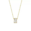 18K gold plated necklace with small cubic zirconia pendant on a fine chain