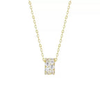 18K gold plated necklace with small cubic zirconia pendant on a fine chain