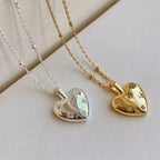 Gold and silver heart pendant necklaces with cubic zirconia, demi-fine jewelry